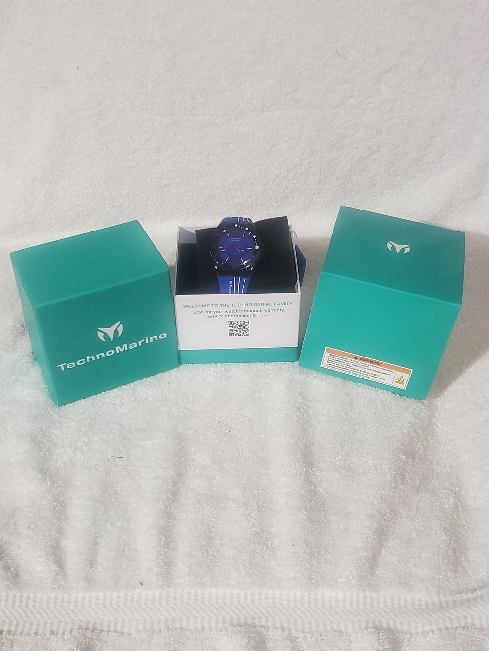 Technomarine Men's Purple Dial with Blue Silicone Strap Watch